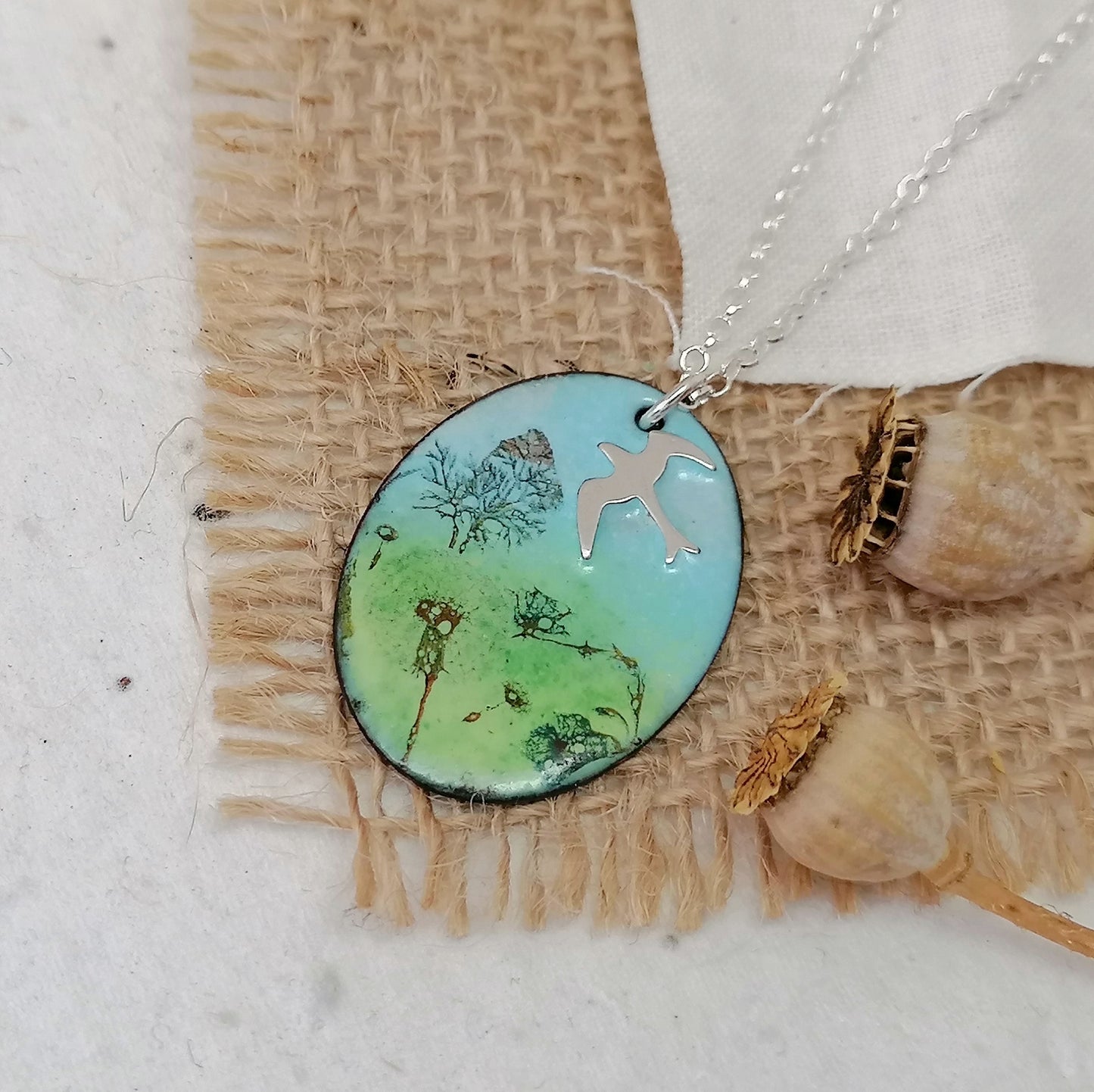 Among The Wildflowers Flying Bird Necklace