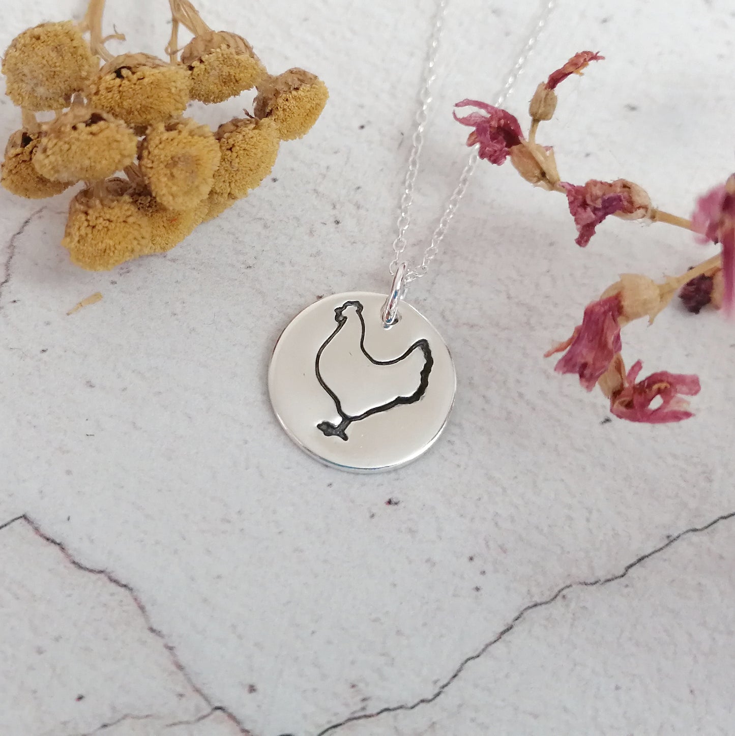 Chicken Outline Necklace