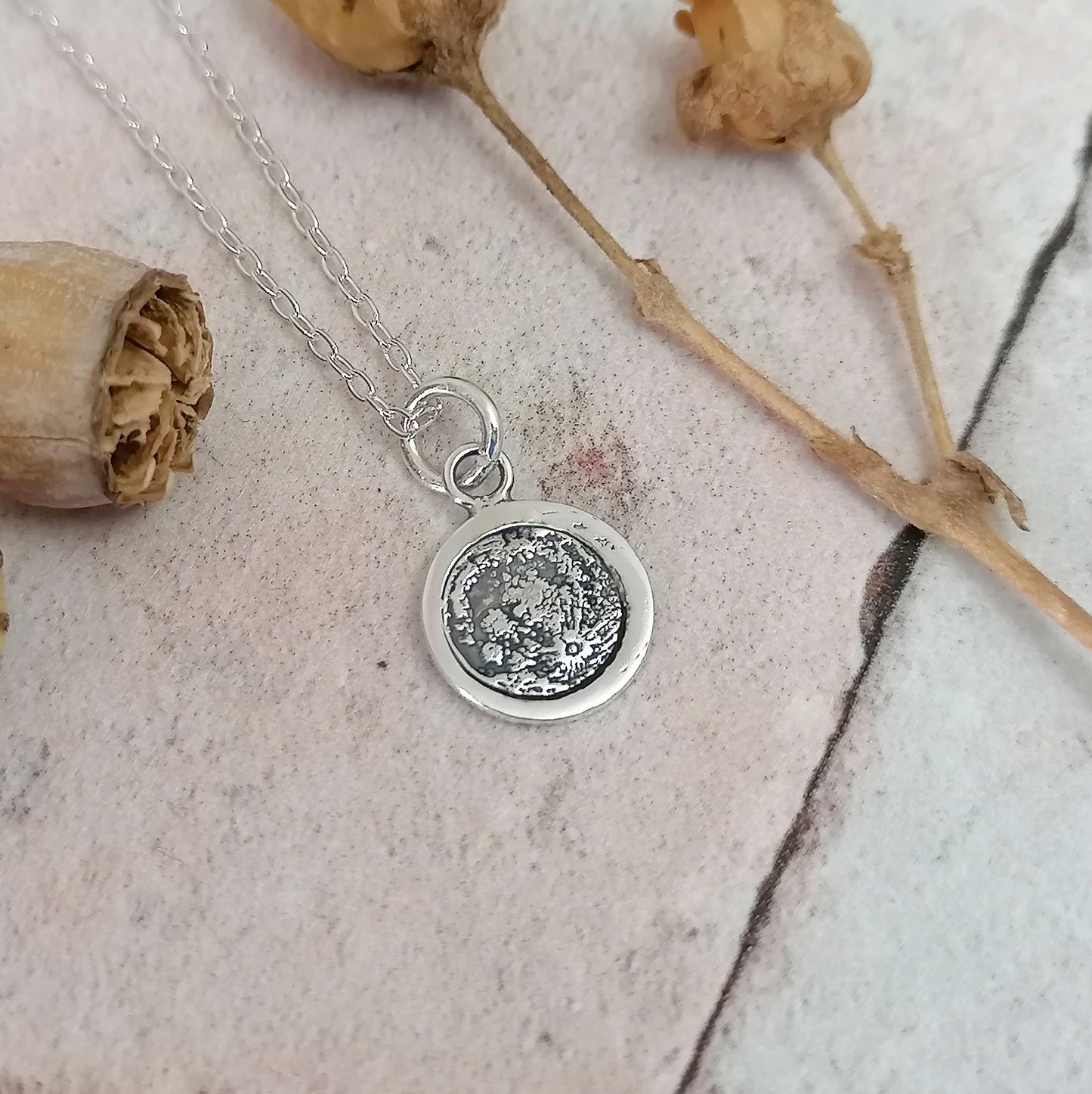Full Moon Sterling Silver Necklace