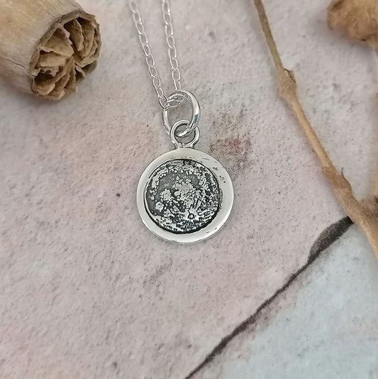 Full Moon Sterling Silver Necklace