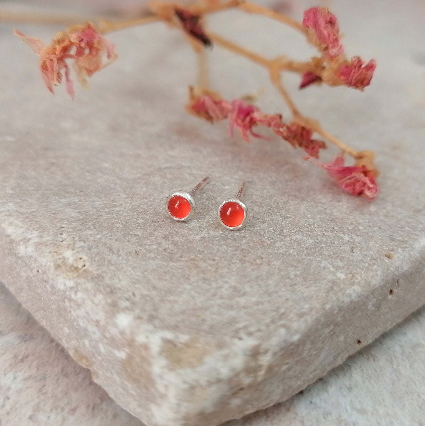 Carnelian Stud Earrings