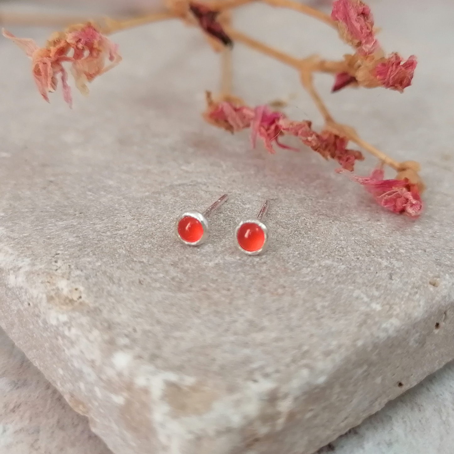 Carnelian Stud Earrings