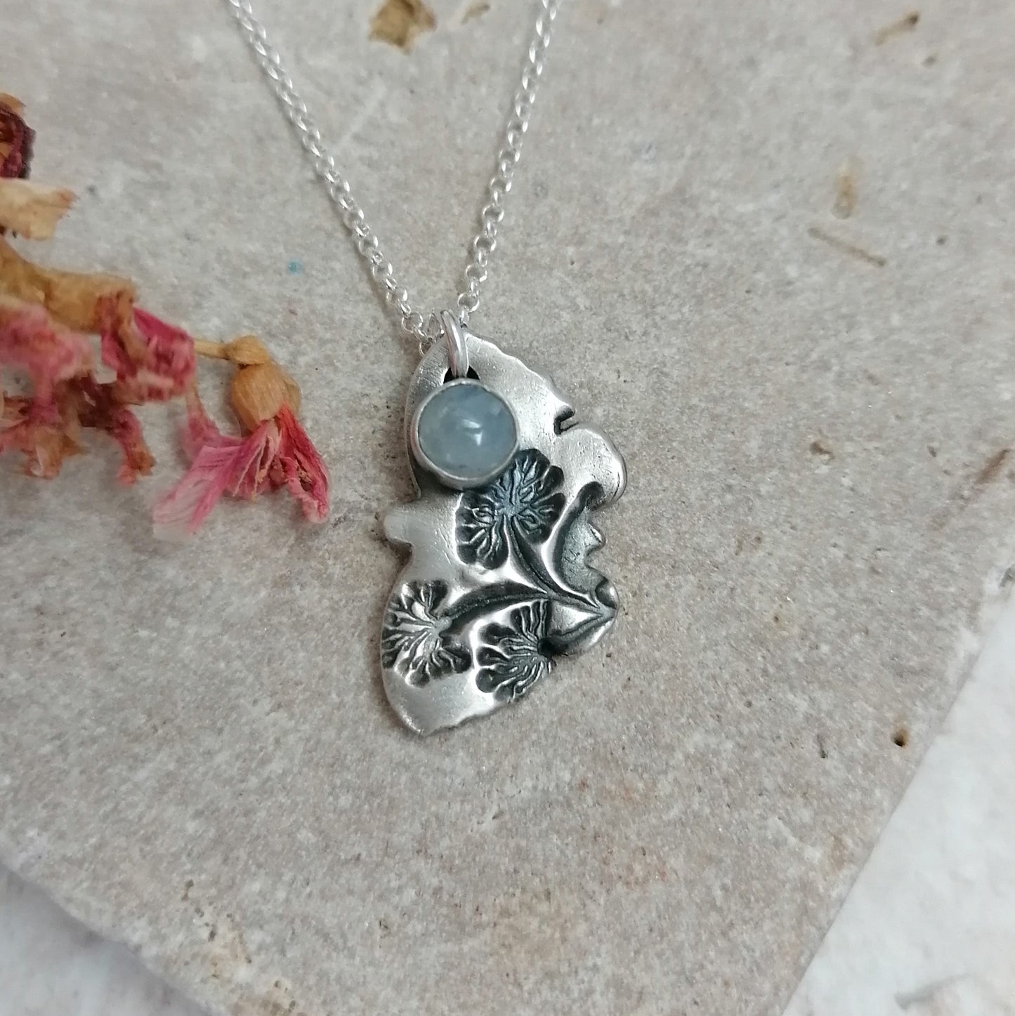 Moth With Rainbow Moonstone Necklace