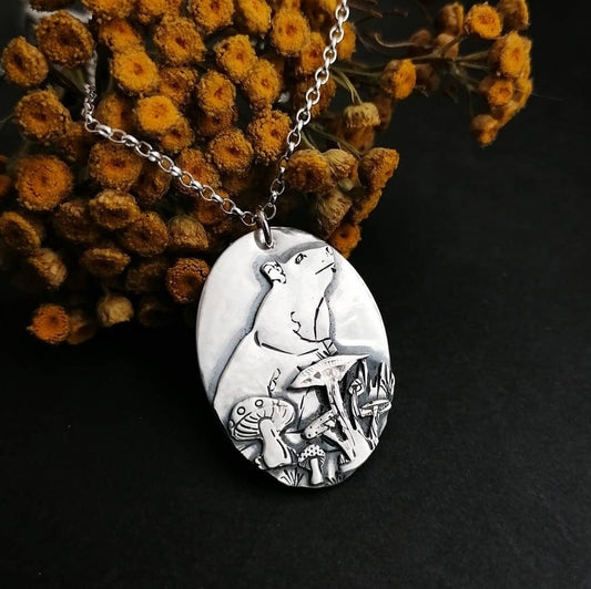 Rat With Mushrooms Necklace