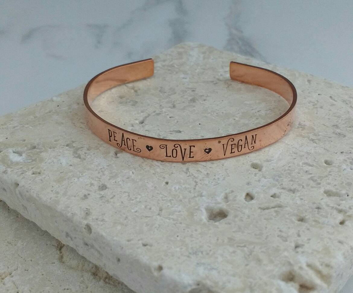 Peace Love Vegan Bracelet