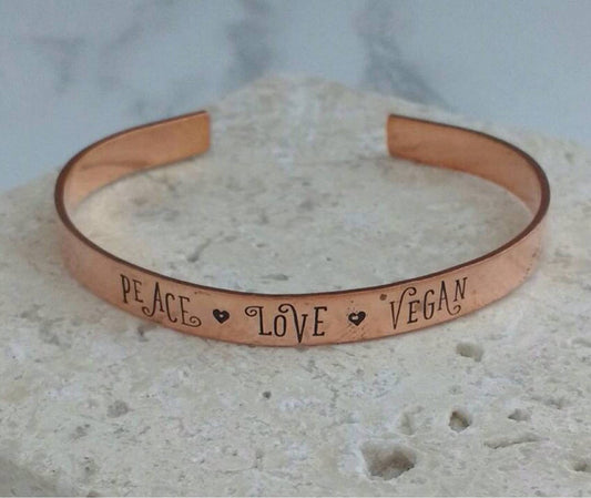 Peace Love Vegan Bracelet