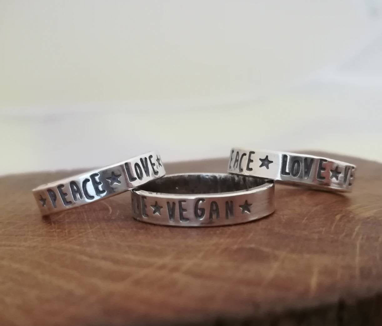 Peace Love Vegan Ring