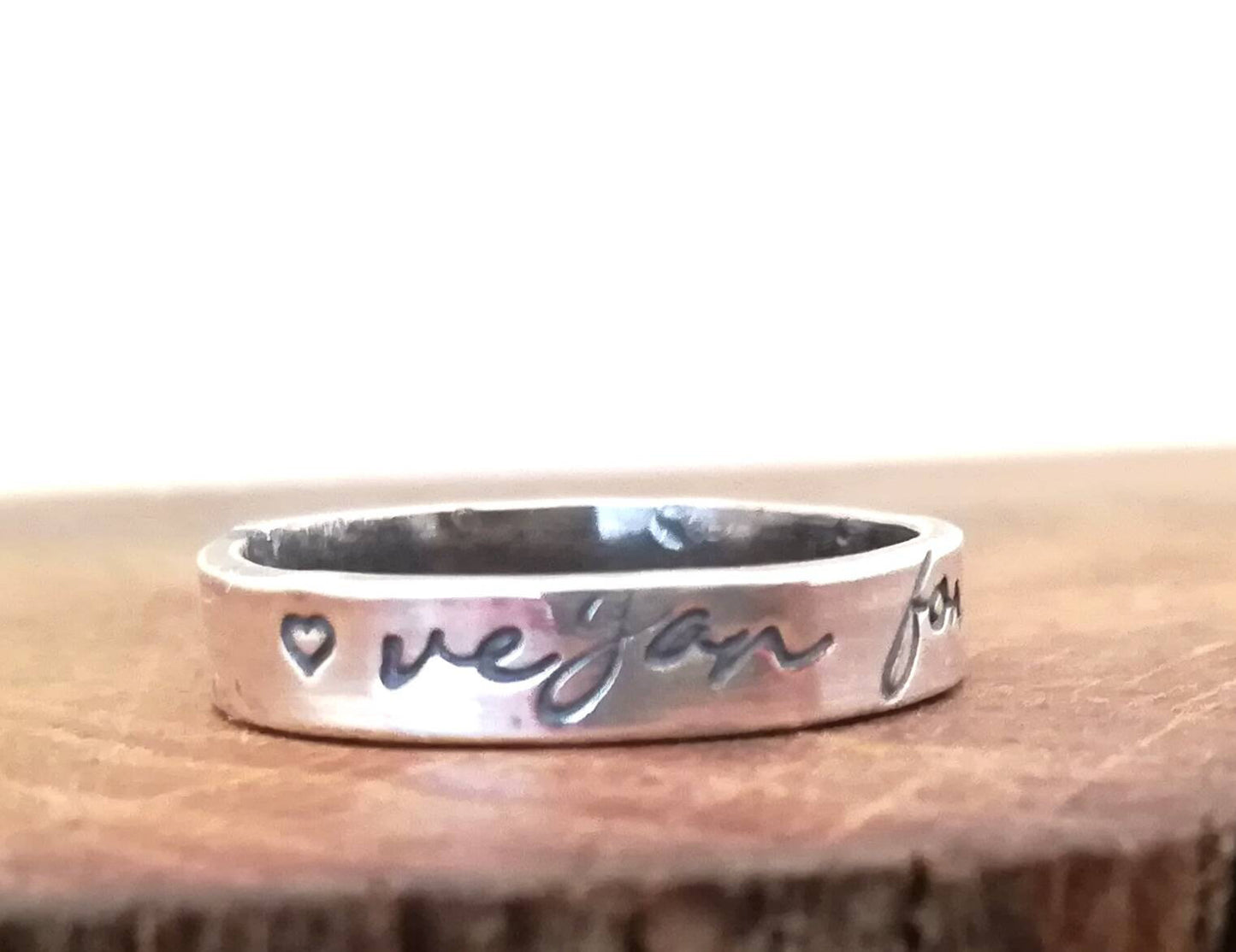 Vegan For Life Sterling Silver Ring