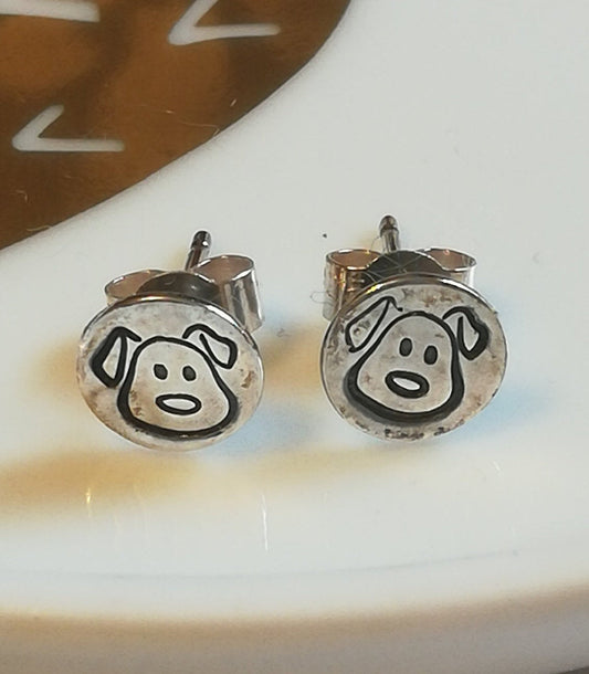 Dog Face Stud Earrings