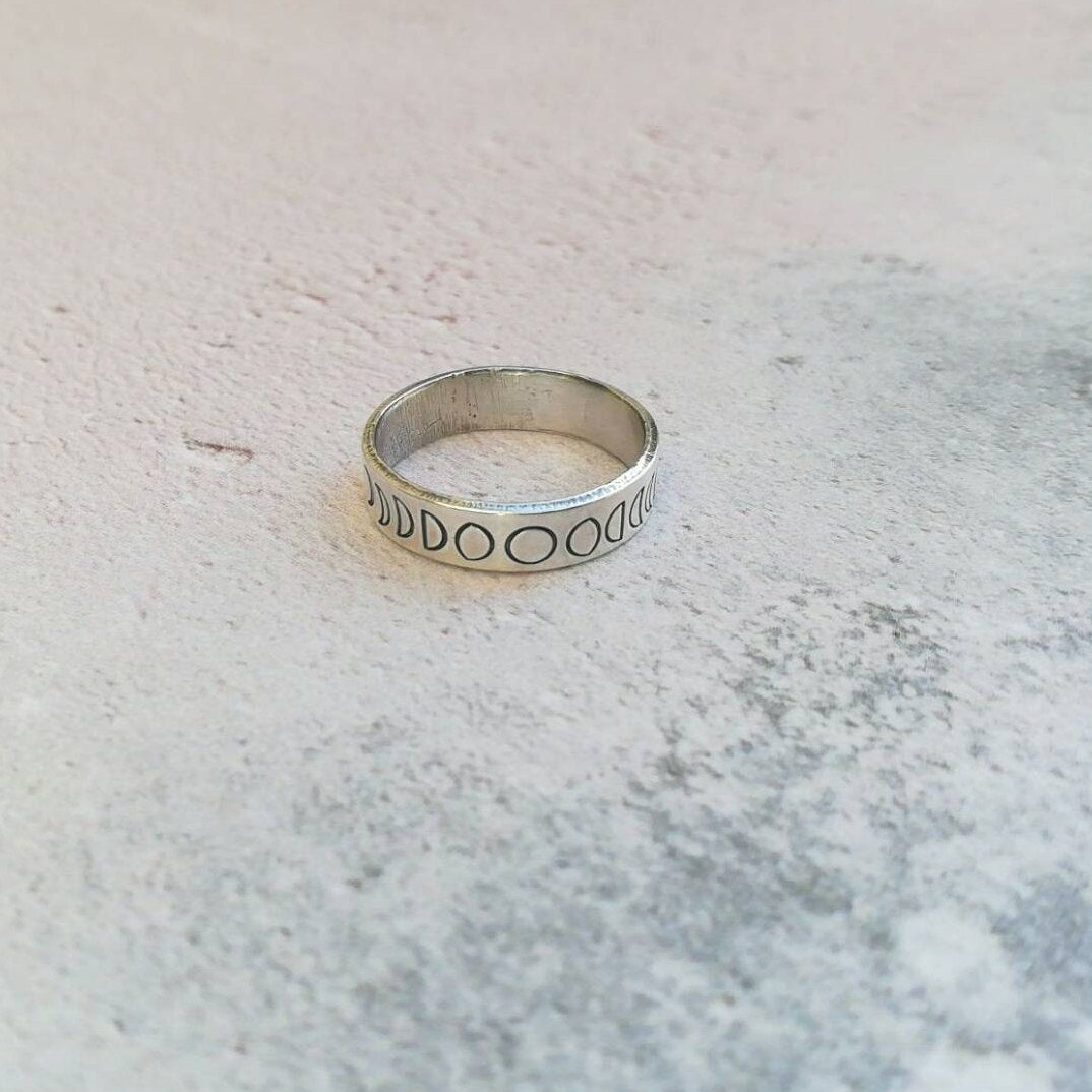 Moon Phases Sterling Silver Ring