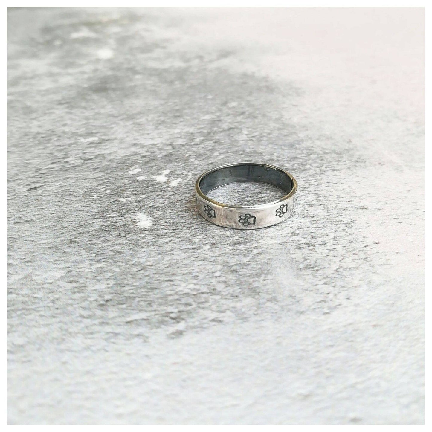 Paw Print Sterling Silver Ring
