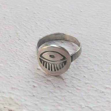 Radiating Eye Sterling Silver Ring