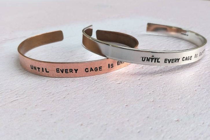 Until Every Cage Is Empty Vegan Bracelet