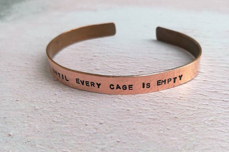 Until Every Cage Is Empty Vegan Bracelet