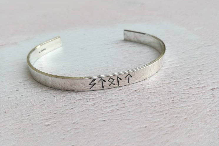 Personalised Viking Rune Cuff Bracelet