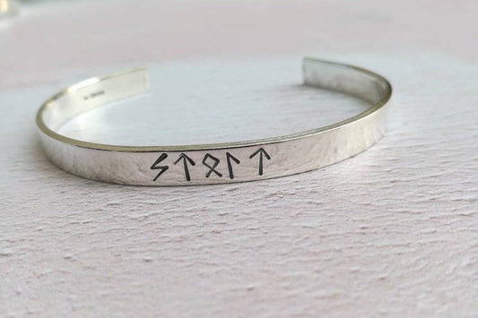 Personalised Viking Rune Cuff Bracelet