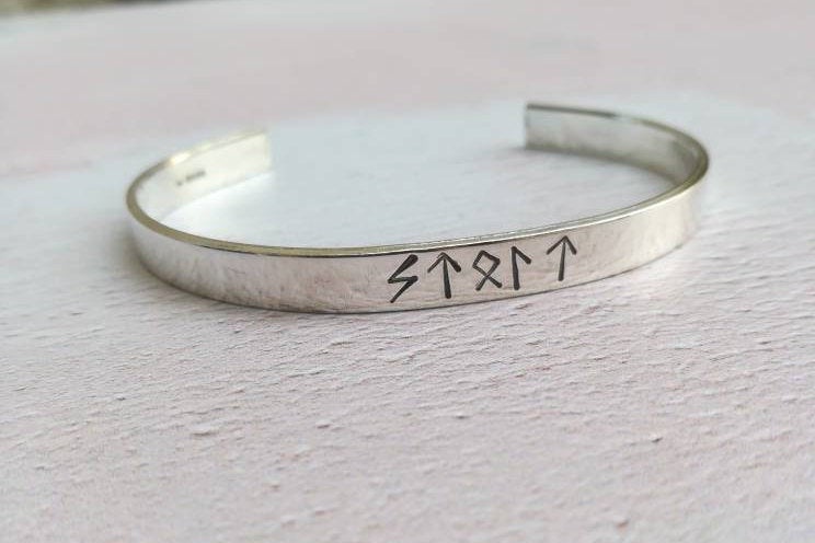 Personalised Viking Rune Cuff Bracelet