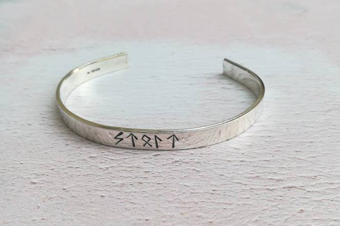 Personalised Viking Rune Cuff Bracelet