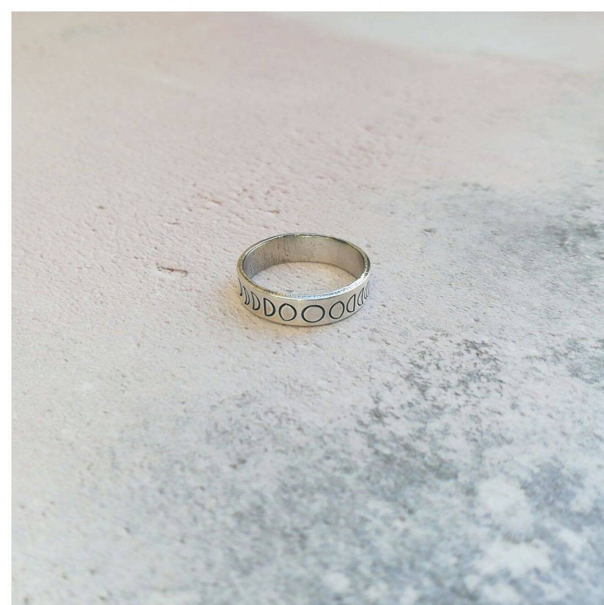 Moon Phases Sterling Silver Ring