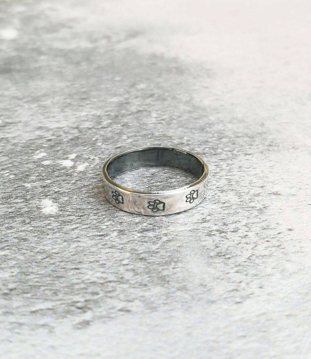 Paw Print Sterling Silver Ring