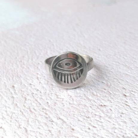 Radiating Eye Sterling Silver Ring