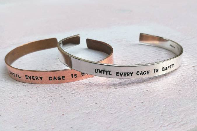 Until Every Cage Is Empty Vegan Bracelet