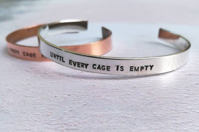 Until Every Cage Is Empty Vegan Bracelet