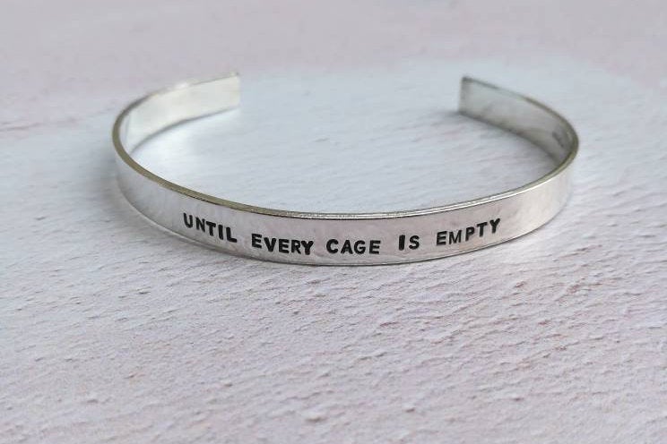 Until Every Cage Is Empty Vegan Bracelet