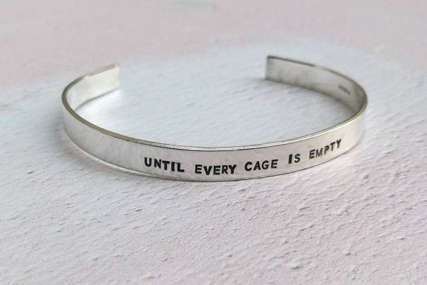 Until Every Cage Is Empty Vegan Bracelet