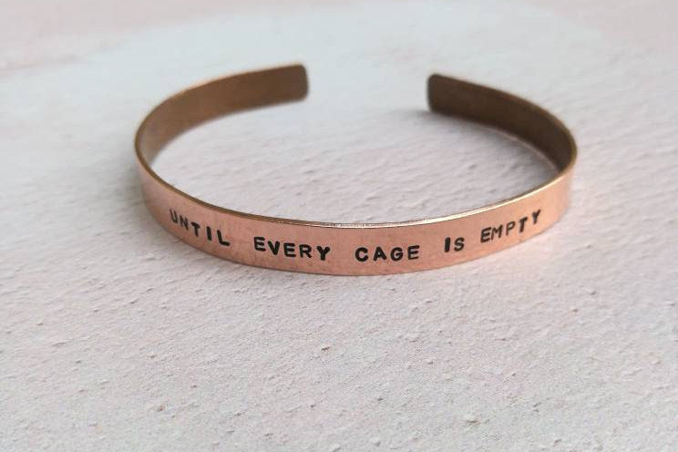 Until Every Cage Is Empty Vegan Bracelet