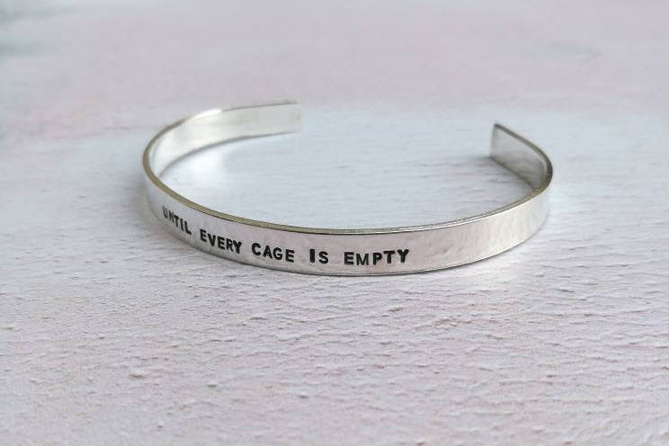 Until Every Cage Is Empty Vegan Bracelet