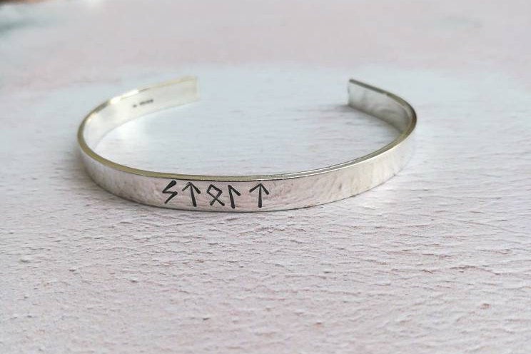 Personalised Viking Rune Cuff Bracelet