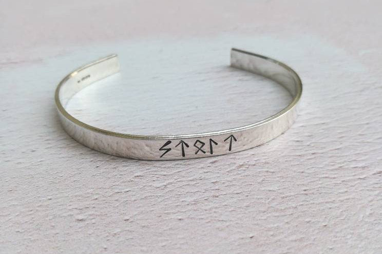 Personalised Viking Rune Cuff Bracelet