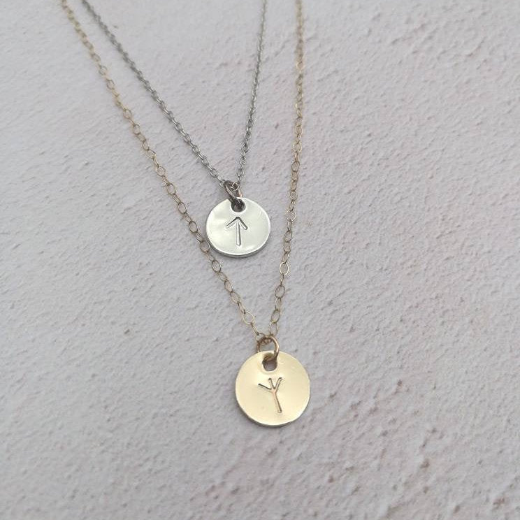 Personalised Viking Rune Initial Necklace