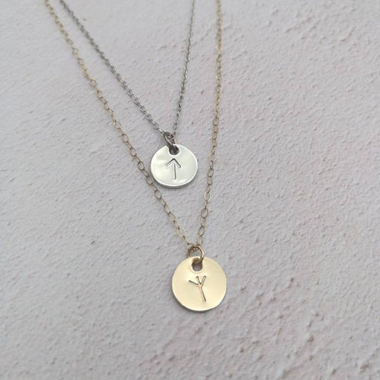 Personalised Viking Rune Initial Necklace