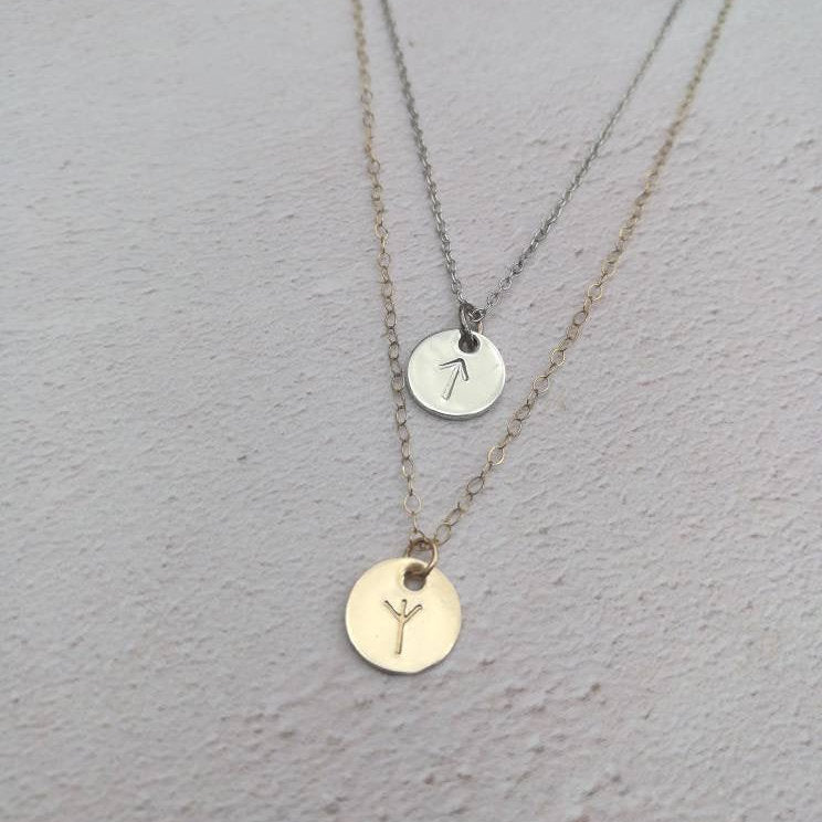 Personalised Viking Rune Initial Necklace