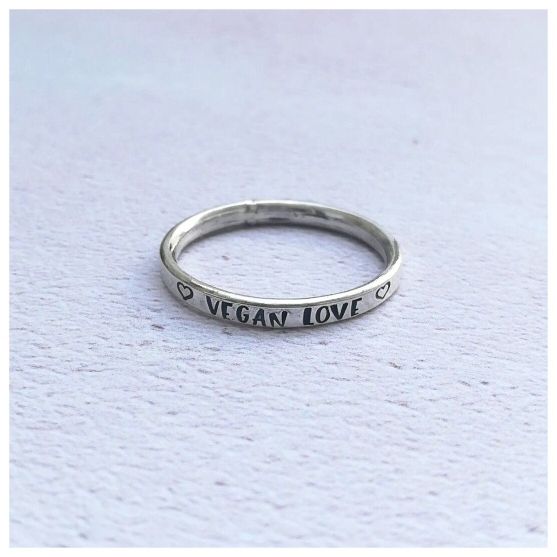 Vegan Love Sterling Silver Ring