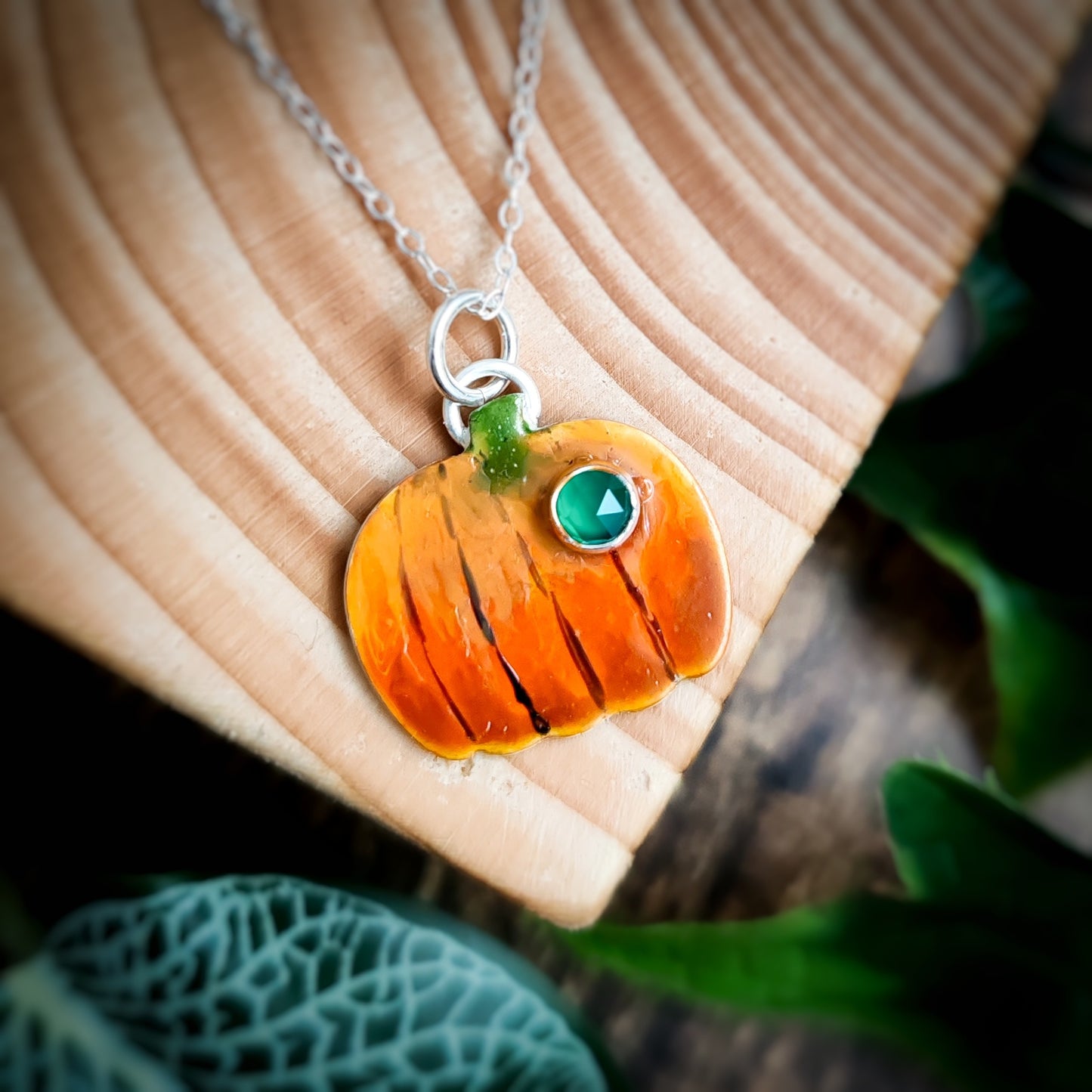 Hand Painted Pumpkin Necklace