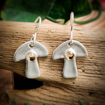 Mushroom Dangle Earrings With Citrine