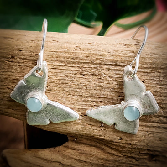Butterfly Dangle Earrings With Prehnite