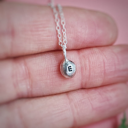 Personalised Tiny Silver Pebble Necklace