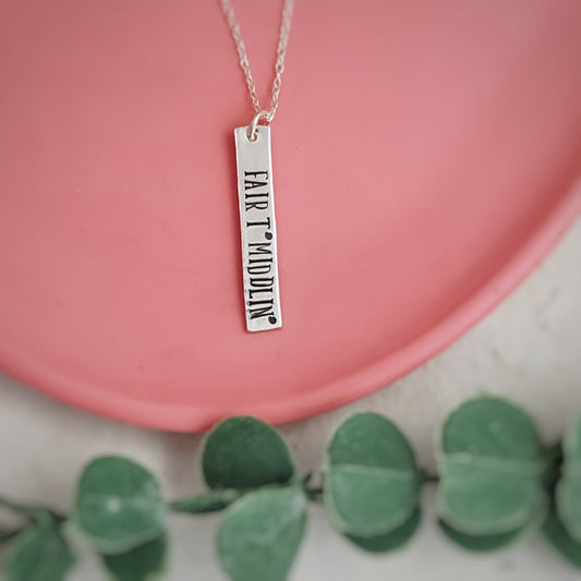 Yorkshire Sayings Necklace - Fair T' Middlin'