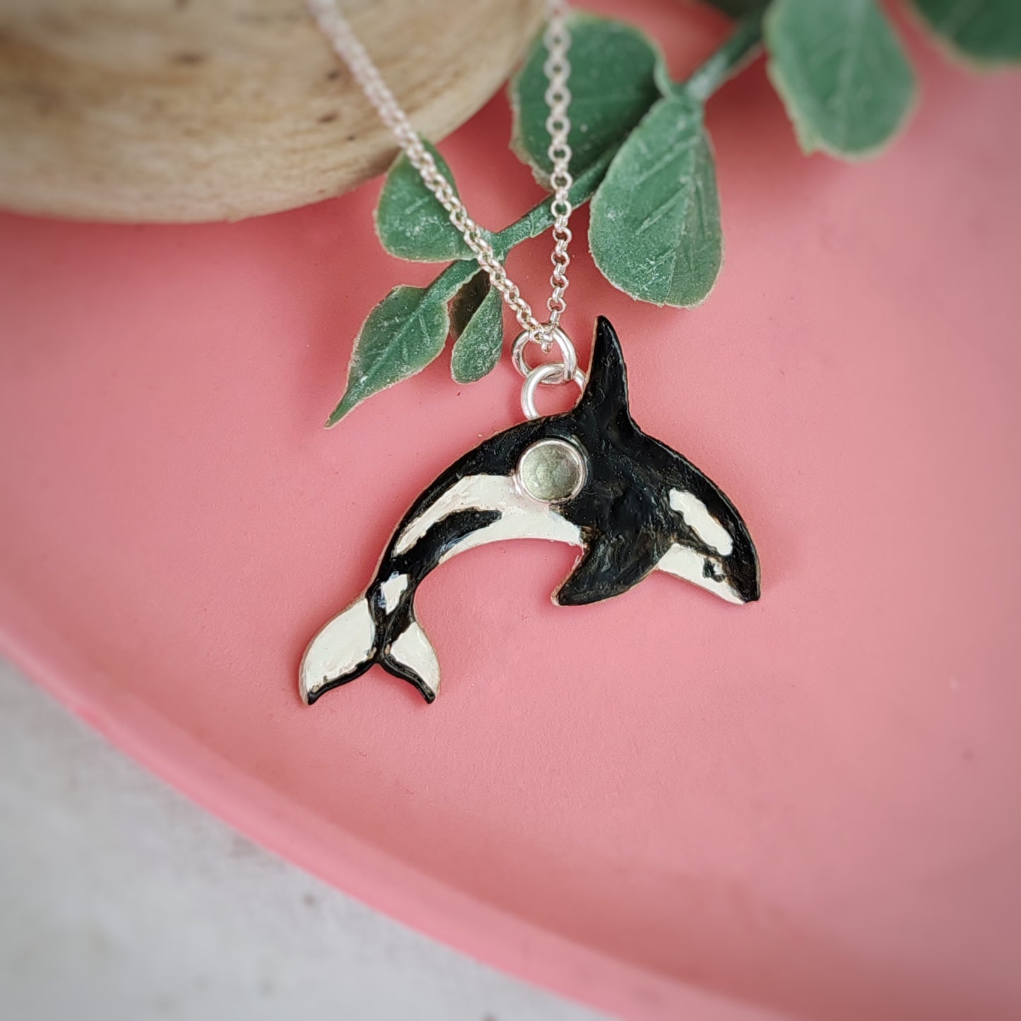 Hand Painted Orca Necklace