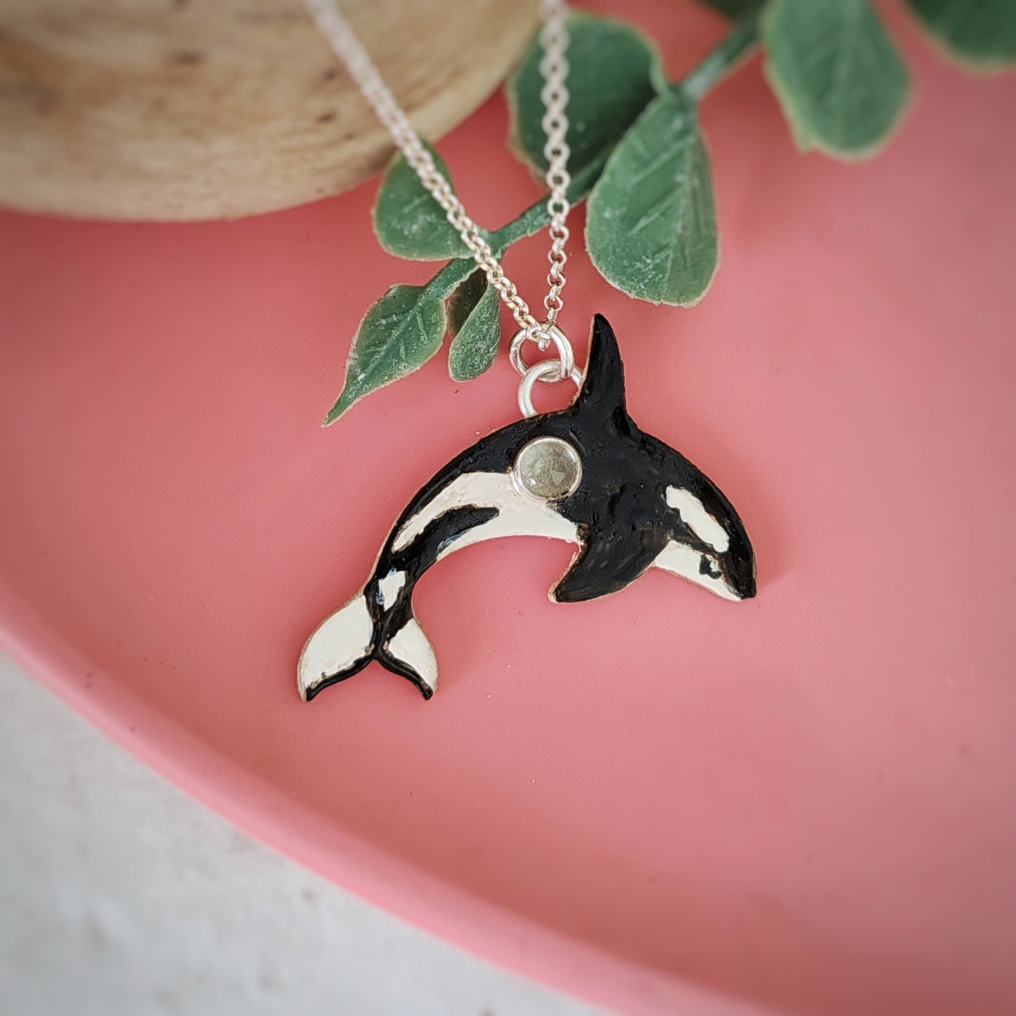 Hand Painted Orca Necklace