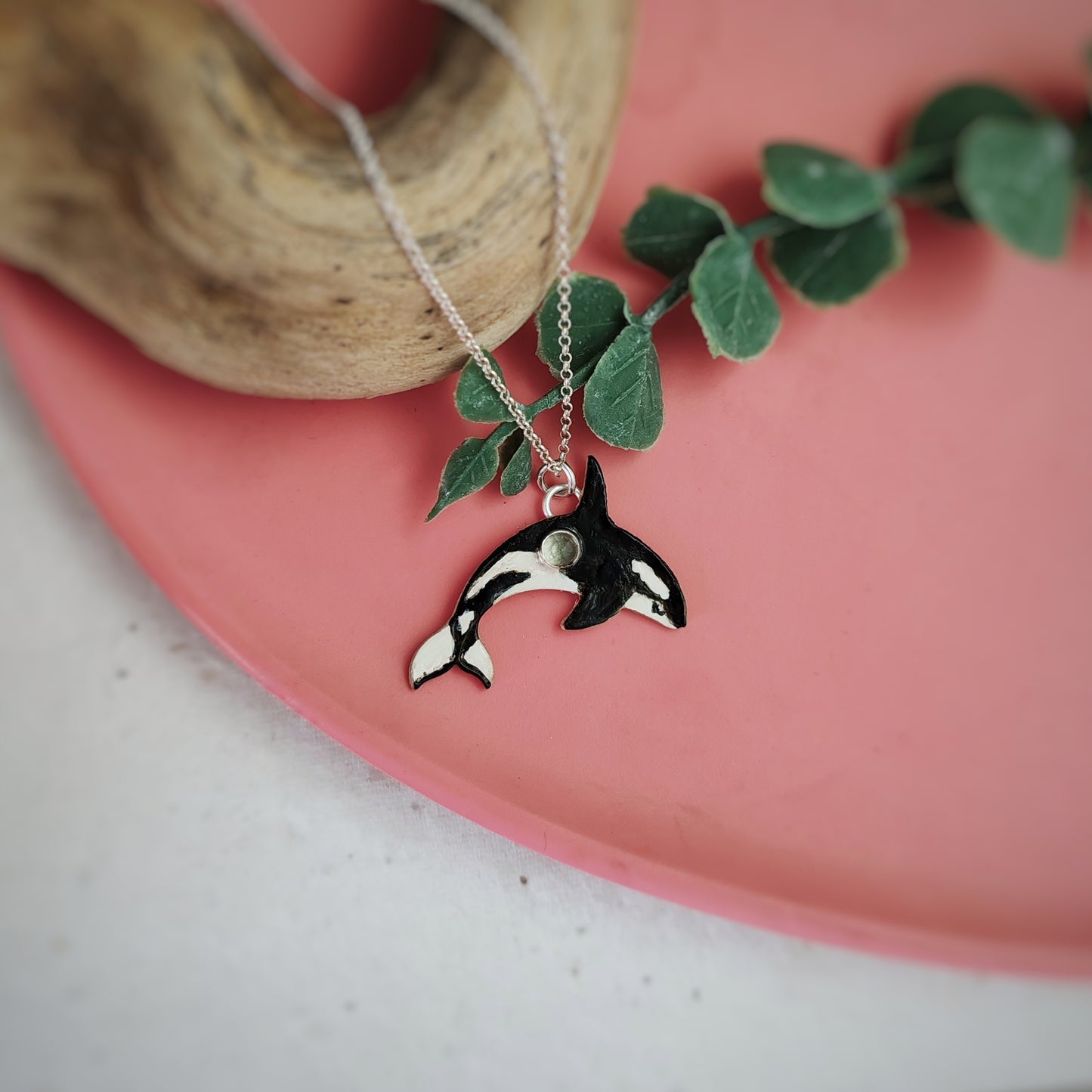 Hand Painted Orca Necklace