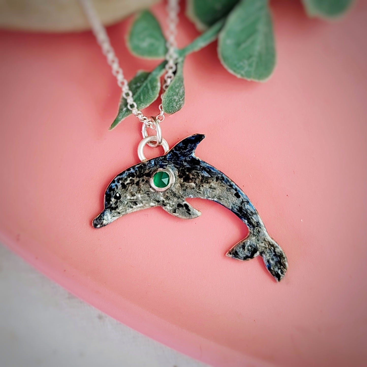 Hand Painted Dolphin Necklace