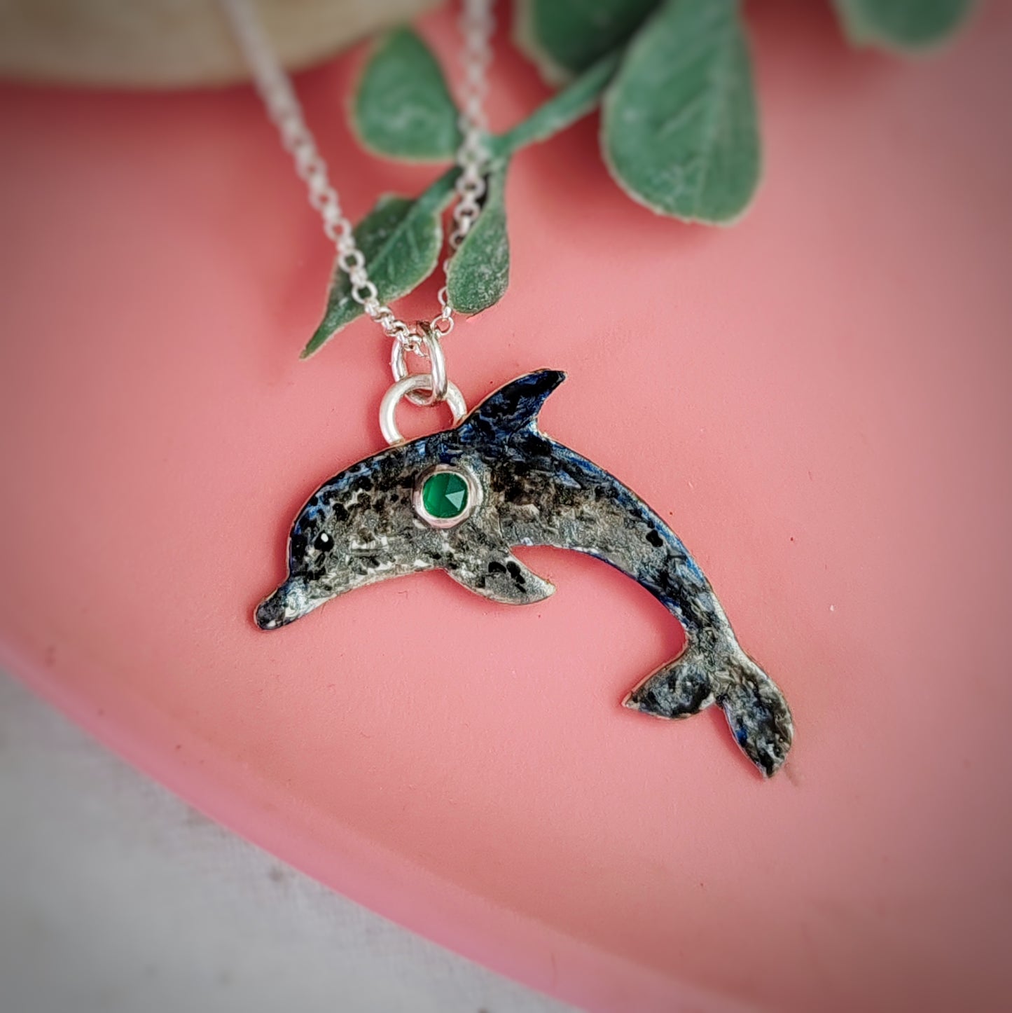 Hand Painted Dolphin Necklace