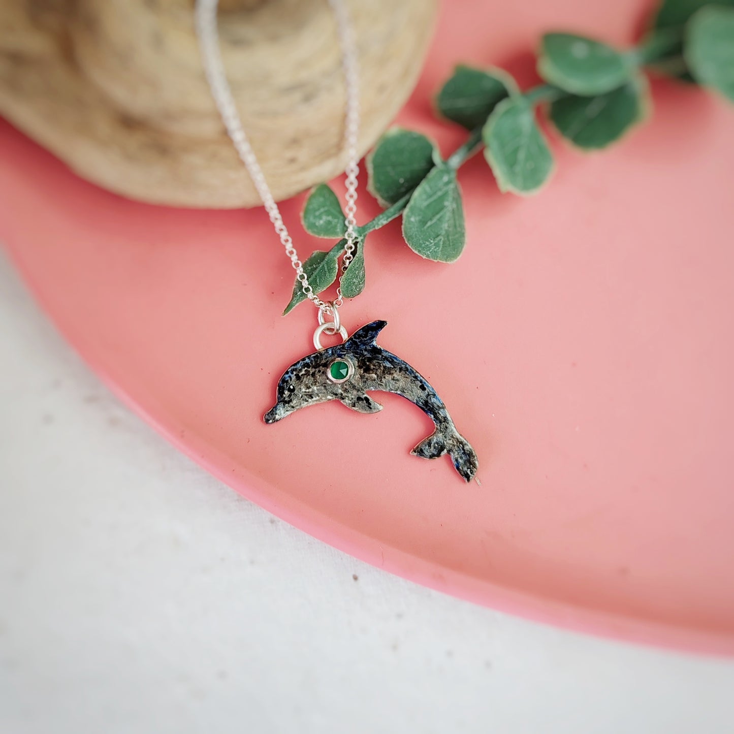 Hand Painted Dolphin Necklace