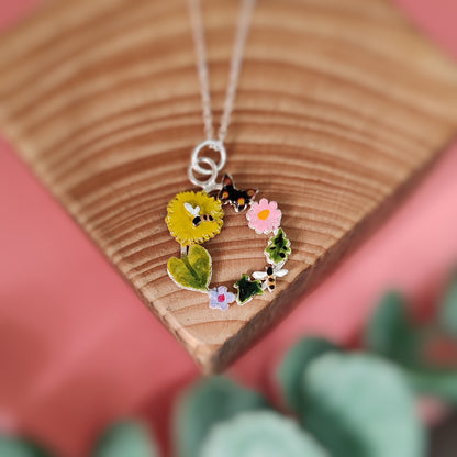 Teardrop Yellow Flower And Butterfly