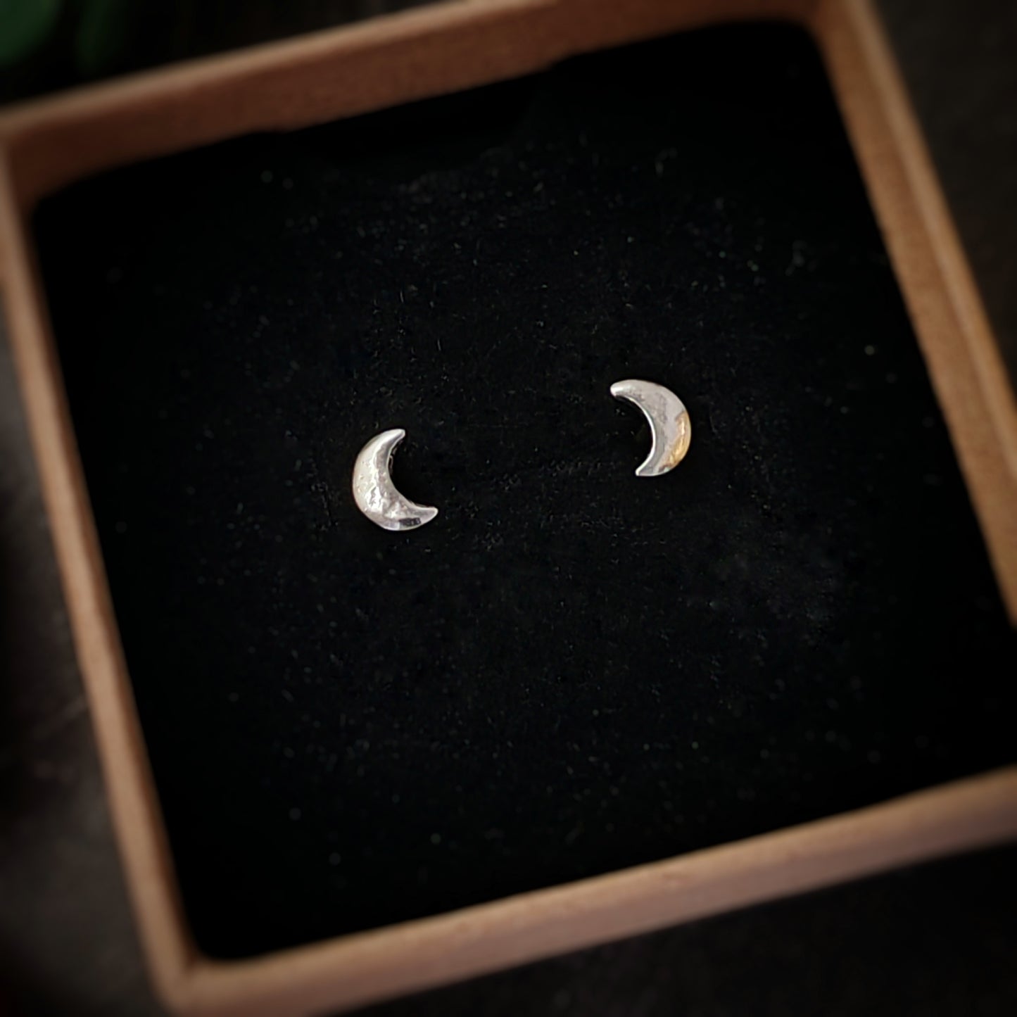 Crescent Moon Stud Earrings